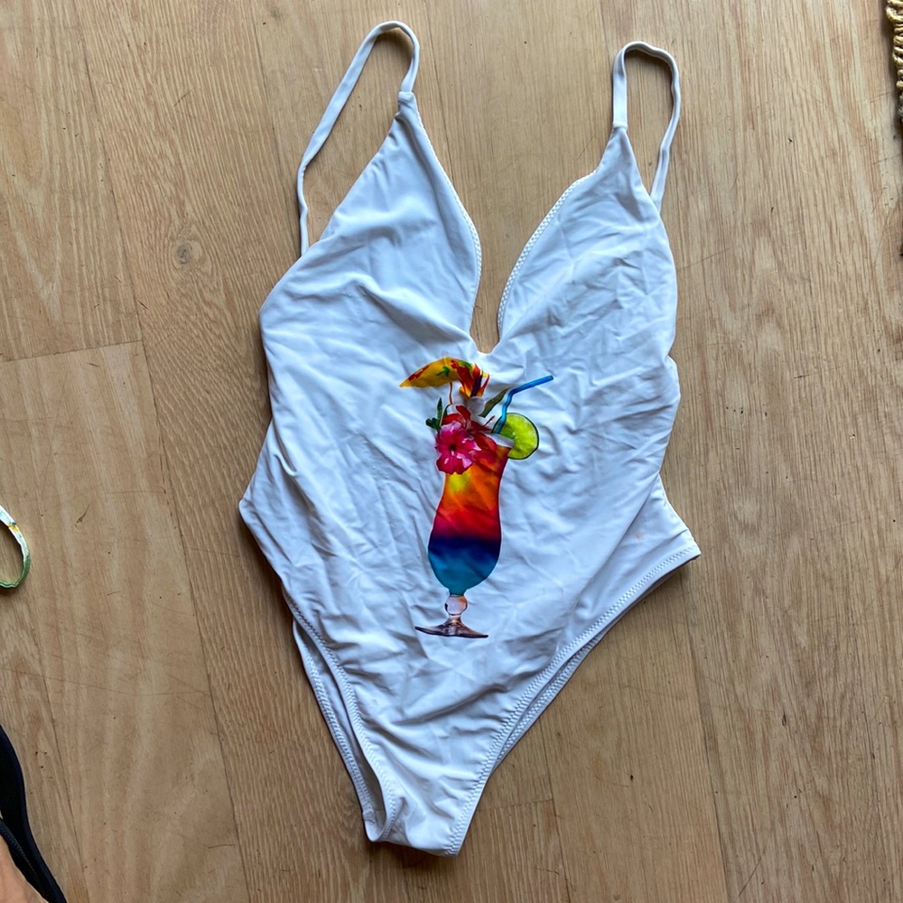 Show Me Your Mumu. One Piece White Swimsuit. Siesta Key.